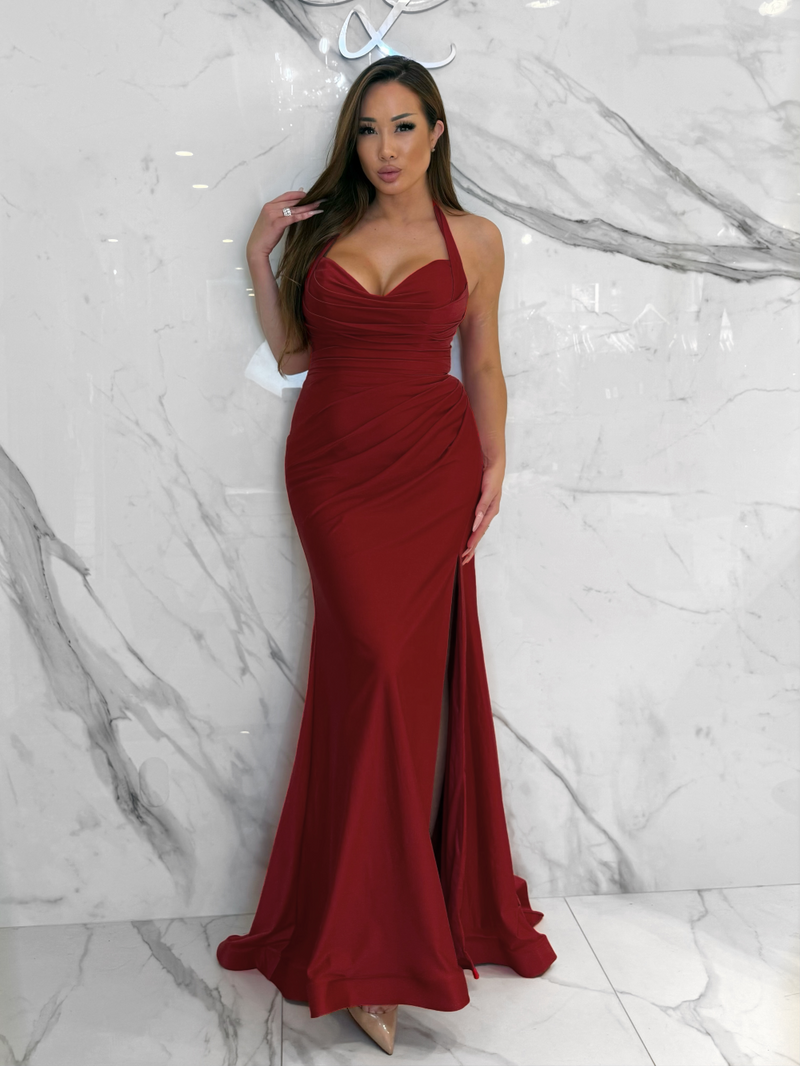 soft burgundy dress Made The Right Call Burgundy Collared Midi T-Shirt Dress