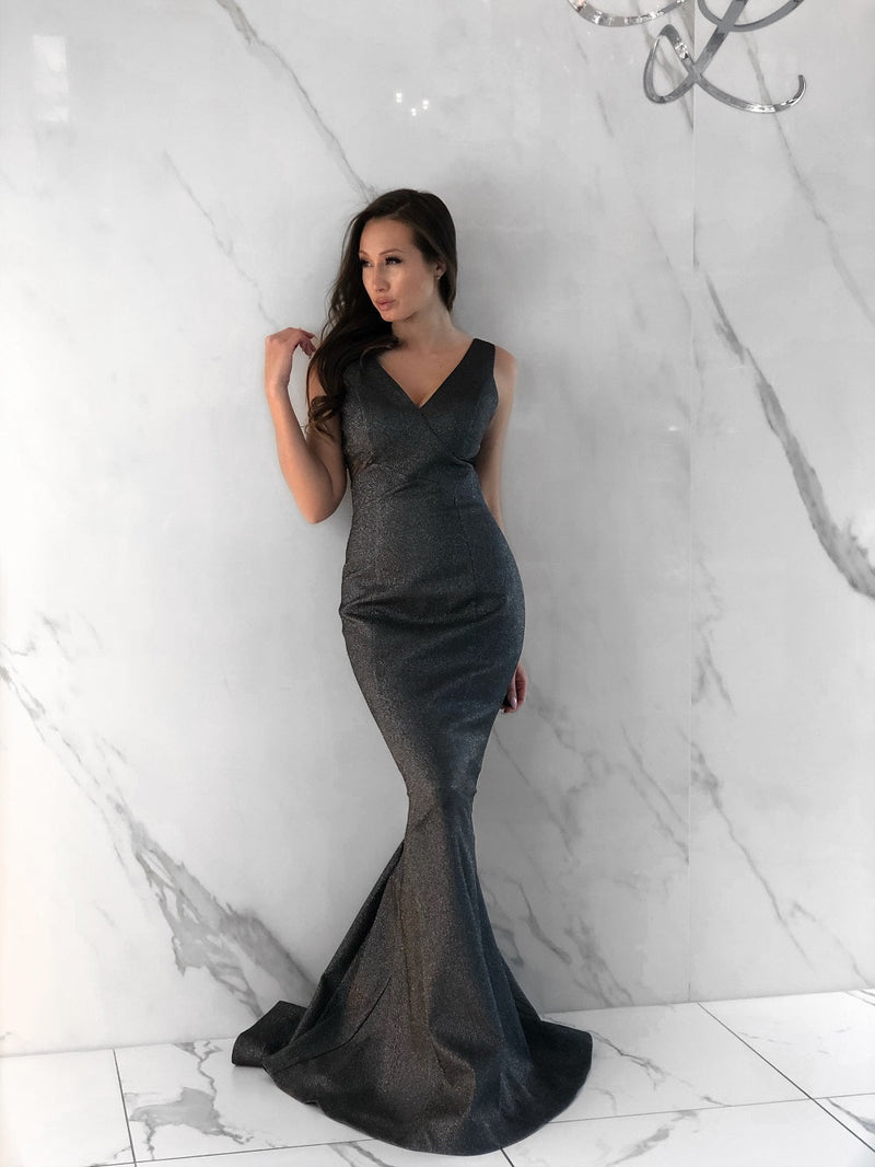 Antoinette Dress, Women's Dark Grey Dresses CityLux Boutique Antoinette Dress, Women's Dark Grey Dresses CityLux Boutique