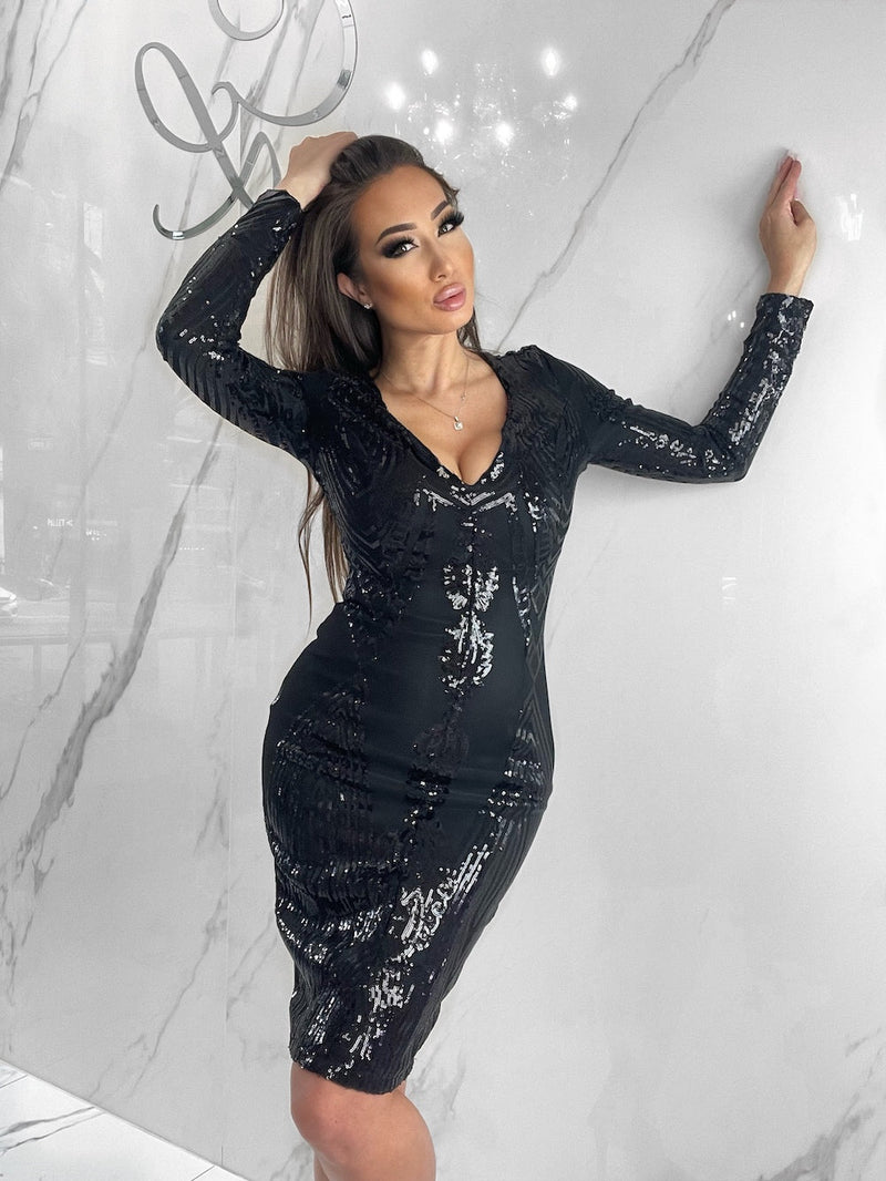 Star Studded Dress Women s Black Dresses CityLux Boutique