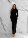 Backless Maxi Dress, Women's Black Dresses