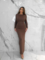 Backless Maxi Dress, Women's Taupe Dresses