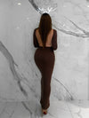Backless Maxi Dress, Women's Taupe Dresses
