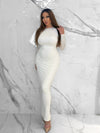 Backless Maxi Dress, Women's White Dresses