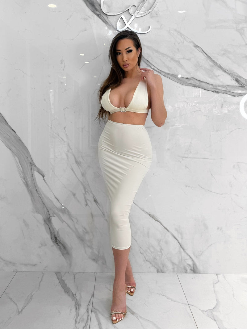 Celeste Contour Skirt, Women's Cream Skirts