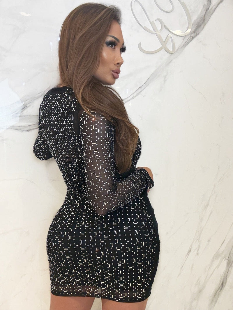 Cosmic Charm Dress, Women's Black Dresses