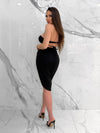 Cutout Midi Skirt, Women's Black Skirts