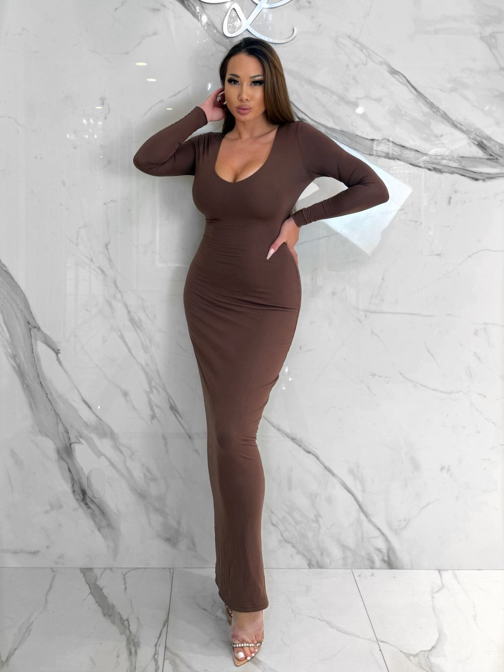 Essential Maxi Dress, Women's Brown Dresses