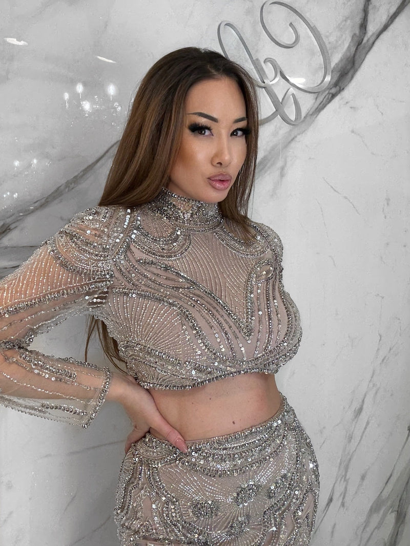 Noir Royalty Top, Women's Silver Tops