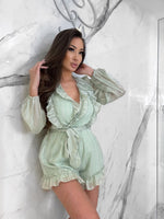 Sweet as Honey Romper, Women's Sage Romper
