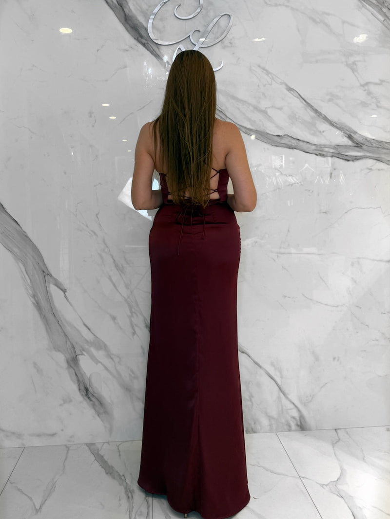 With You I'm Winnin Dress, Women's Burgundy Dresses