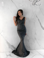 Antoinette Dress, Women's Dark Grey Dresses
