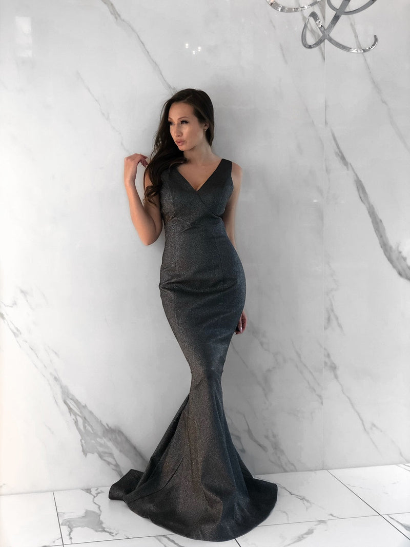 Antoinette Dress, Women's Dark Grey Dresses