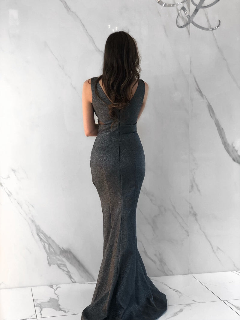 Antoinette Dress, Women's Dark Grey Dresses