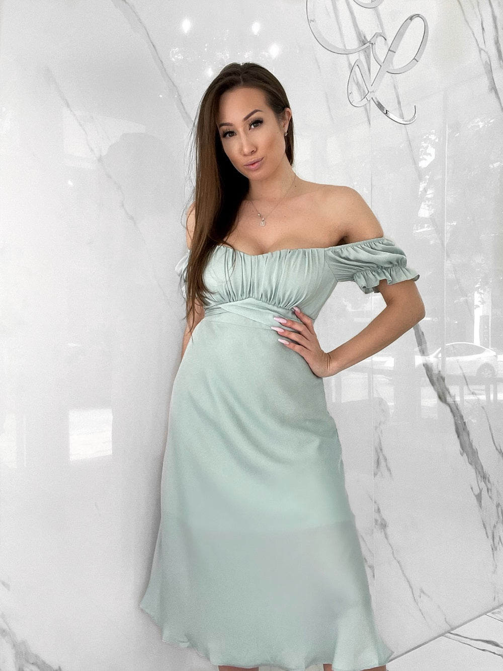 Mint strapless dress cheap