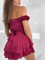 Harlene Romper, Women's Wine Red Romper