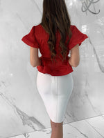 Mirena Top, Women's Red Tops
