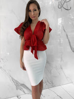 Mirena Top, Women's Red Tops