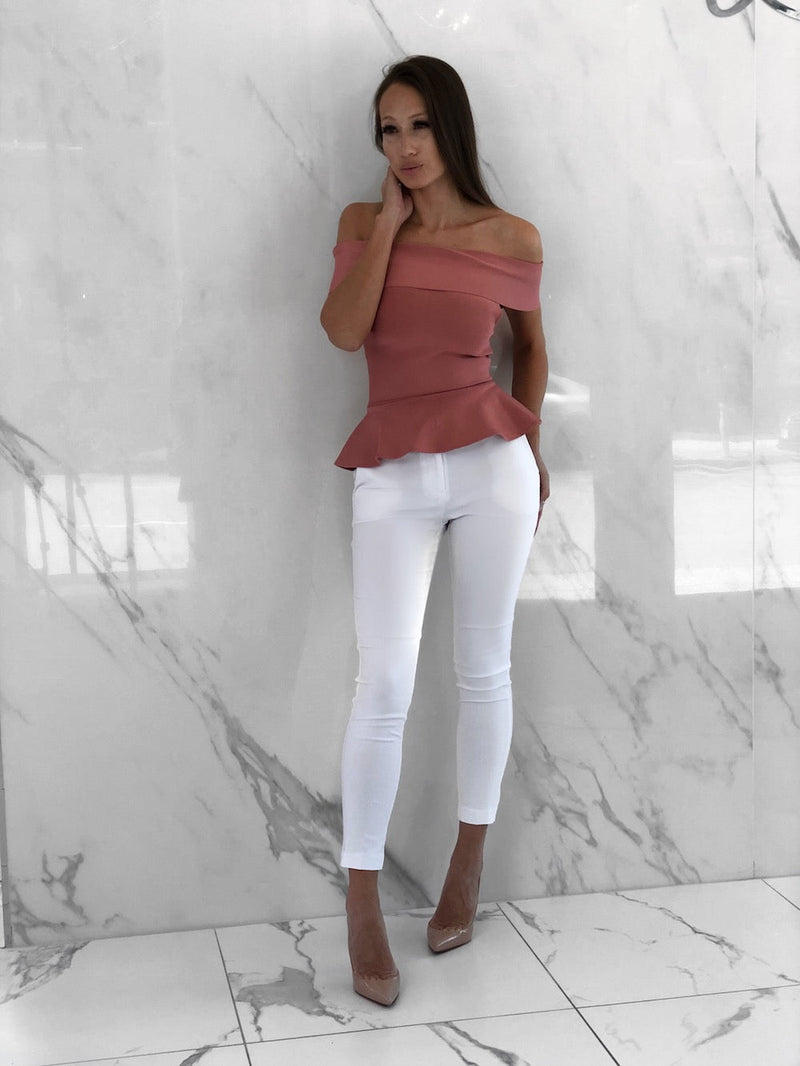 Orli White Pants, Women's White Pants