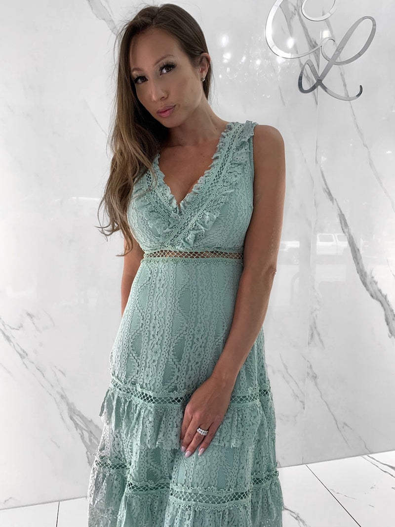 Simone Dress, Women's Sage Dresses