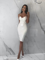 Stephanie White Latex Dress, Women's White Dresses
